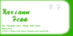 mariann hepp business card